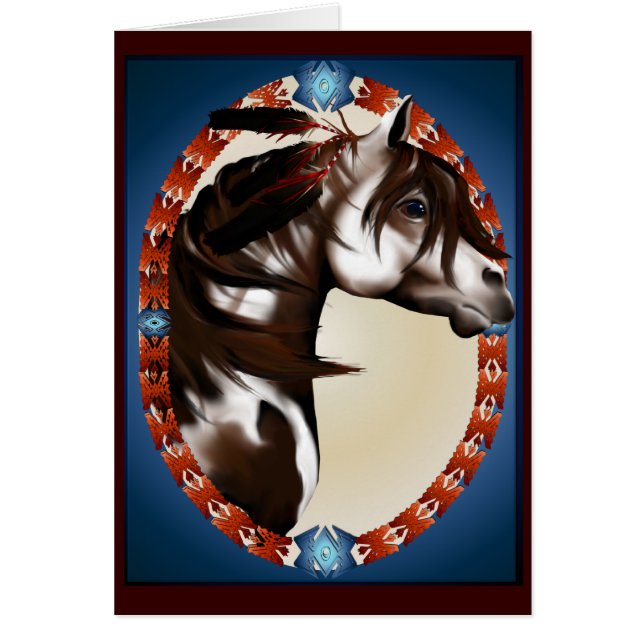 Paardenkaart met verf (Voorkant)