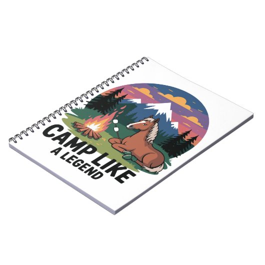 Paardenkamp als een legende Camping Notitieboek (Linkerzijde)