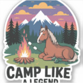 Paardenkamp als een legende Camping Sticker (Voorkant)