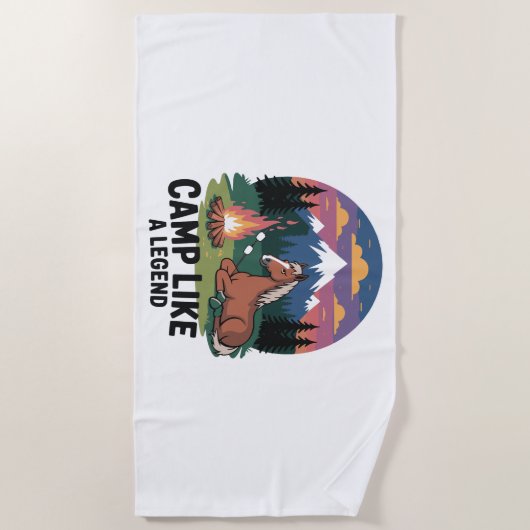 Paardenkamp als een legende Camping Strandlaken (Voorkant)