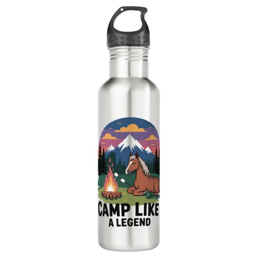 Paardenkamp als een legende Camping Waterfles (Voorkant)