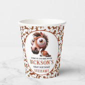 Paardenkarikaturen 1e verjaardagsfeest papieren bekers (Voorkant)