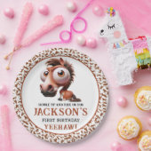 Paardenkarikaturen 1e verjaardagsfeest papieren bordje (Feest)