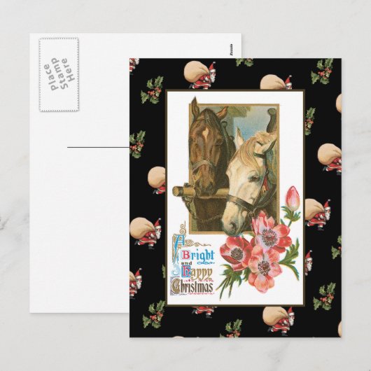 Paardenkerst Feestdagenkaart (Voorkant / Achterkant)