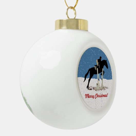  paardenkerst keramische bal ornament (Links)