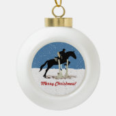  paardenkerst keramische bal ornament (Voorkant)