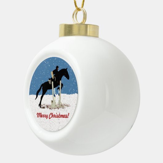 paardenkerst keramische bal ornament (Rechts)