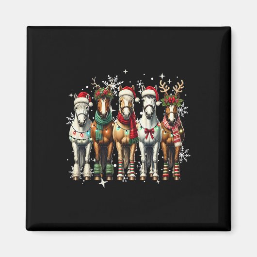 Paardenkerstcadeaus voor paardenliefhebbers Uni-ki Magneet (Voorkant)