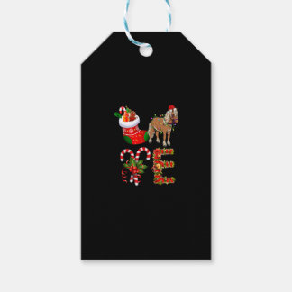 Paardenkerstlampjes met Funny Santa Hat Christm Cadeaulabel