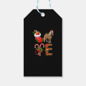 Paardenkerstlampjes met Funny Santa Hat Christm Cadeaulabel (Achterkant)