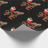 Paardenkerstlampjes met Funny Santa Hat Christm Cadeaupapier (Hoek)