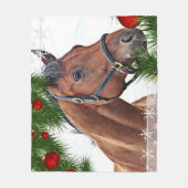 Paardenkerstvirustwedstrijd paardenkoek Pony Fleece Deken (Voorkant)