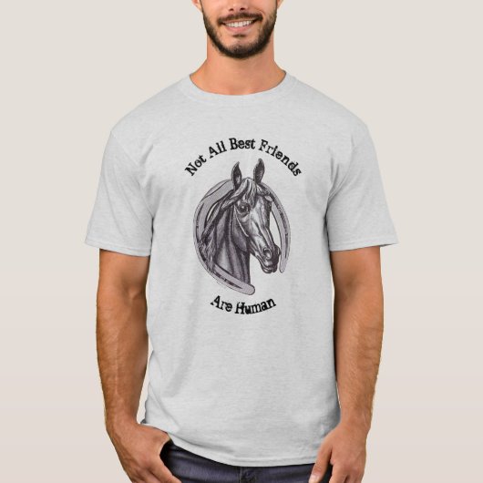  paardenketch Barn Animal Beste vrienden T-shirt (Voorkant)