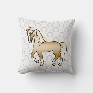 Paardenkleur Paard Dravende Cartoon Tekening Kussen