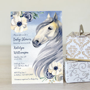 Paardenkoeienmeisje baby shower ruitersport bloeme kaart