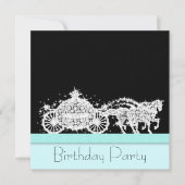 Paardenkoets Blauwgroen Blue Princess Verjaardagsf Kaart (Voorkant)