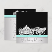 Paardenkoets Blauwgroen Blue Princess Verjaardagsf Kaart (Voorkant / Achterkant)