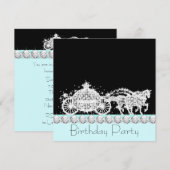 Paardenkoets Blauwgroen Blue Princess Verjaardagsf Kaart (Voorkant / Achterkant)