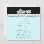 Paardenkoets Blauwgroen Blue Princess Verjaardagsf Kaart (Achterkant)