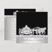 Paardenkoets Lavendel Prinses Verjaardagsfeest Kaart (Voorkant / Achterkant)