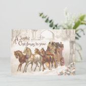 Paardenkoets Snow Joyful Christmas Kaart (Staand voorkant)