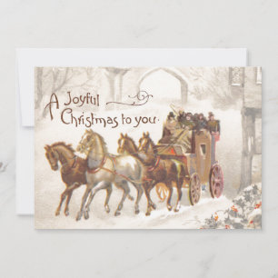 Paardenkoets Snow Joyful Christmas Kaart