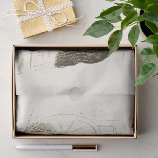 Paardenkoetsier Ephemera Decoupage Frans Tissuepapier (Geschenk)