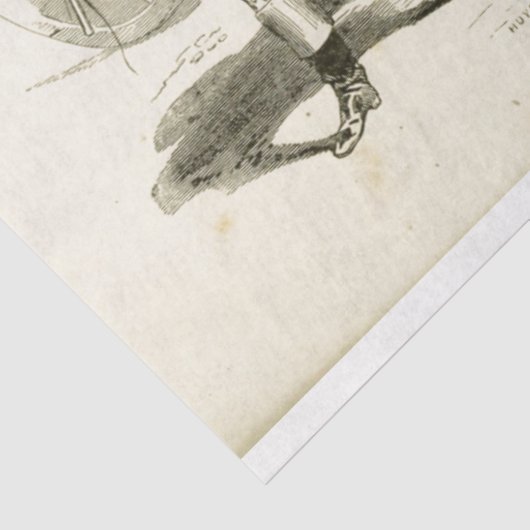 Paardenkoetsier Ephemera Decoupage Frans Tissuepapier (Detail)