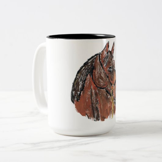 Paardenkoffie mok (Voorkant links)