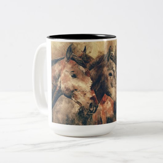 Paardenkoffie mok (Voorkant links)