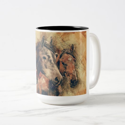 Paardenkoffie mok (Voorkant rechts)