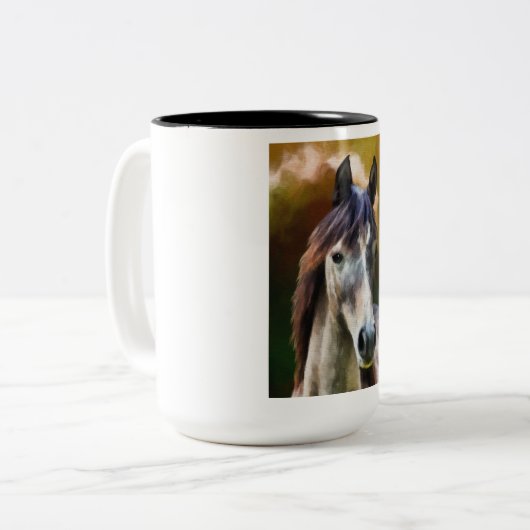 Paardenkoffie mok (Voorkant links)