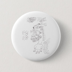 Paardenkop Cartoon Ronde Button 5,7 Cm