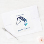 Paardenkop Classic Modern Logo Aangepaste Boekplaa Vierkante Sticker (Envelop)