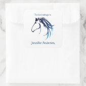 Paardenkop Classic Modern Logo Aangepaste Boekplaa Vierkante Sticker (Tas)