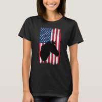 Paardenkop Dier Silhouet Amerikaanse vlag USA Pat