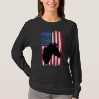 Paardenkop Dier Silhouet Amerikaanse vlag USA Pat