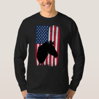 Paardenkop Dier Silhouet Amerikaanse vlag USA Pat
