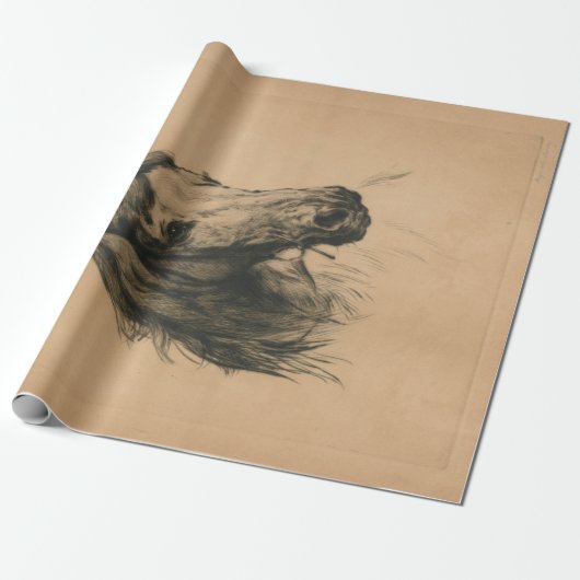 Paardenkop (door Heywood Hardy) Cadeaupapier (Uitgerold)