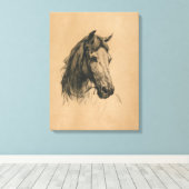 Paardenkop (door Heywood Hardy) Canvas Afdruk (Insitu (Houten vloer))