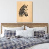 Paardenkop (door Heywood Hardy) Canvas Afdruk (Insitu (Slaapkamer))