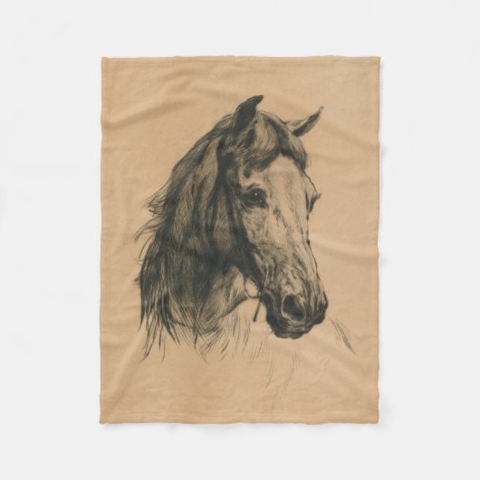 Paardenkop (door Heywood Hardy) Fleece Deken (Voorkant)