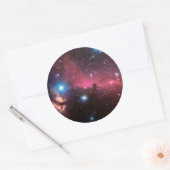 Paardenkop- en vlamboomnevel ronde sticker (Envelop)