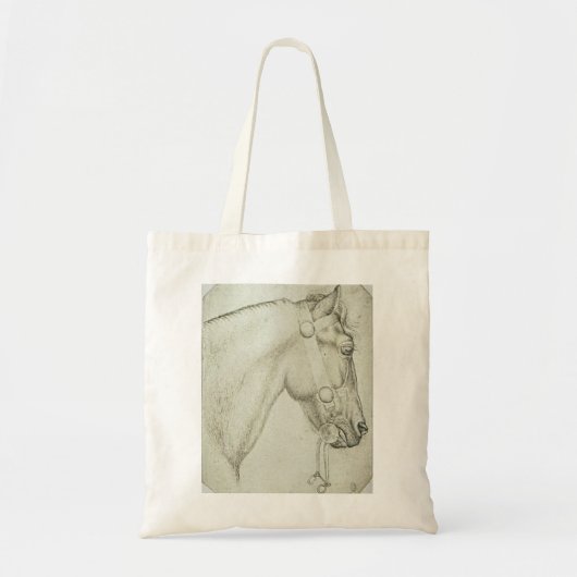 Paardenkop Fine Art Dierlijke Tekening Tote Bag (Voorkant)