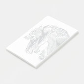  paardenkop grijs op wit post-it® notes (Schuin)