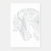  paardenkop grijs op wit post-it® notes (Voorkant)