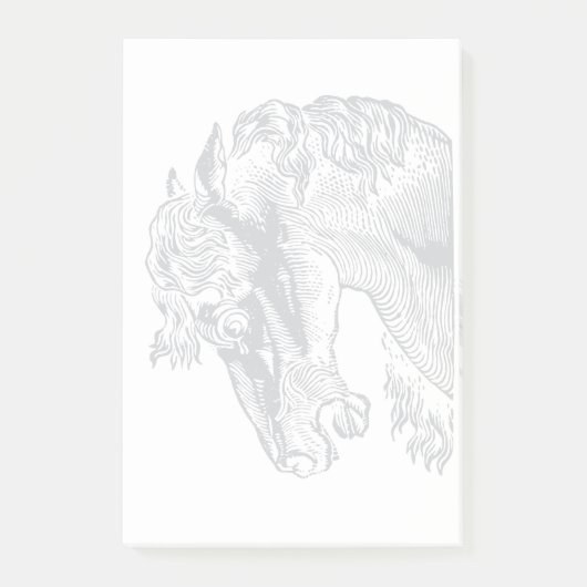  paardenkop grijs op wit post-it® notes (Voorkant)