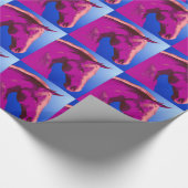  paardenkop in helder roze cadeaupapier (Hoek)