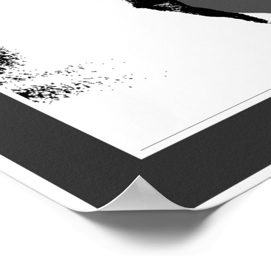 Paardenkop in zwart-wit Poster (Hoek)