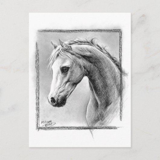 Paardenkop Kool trekken Equine art Briefkaart (Voorkant)